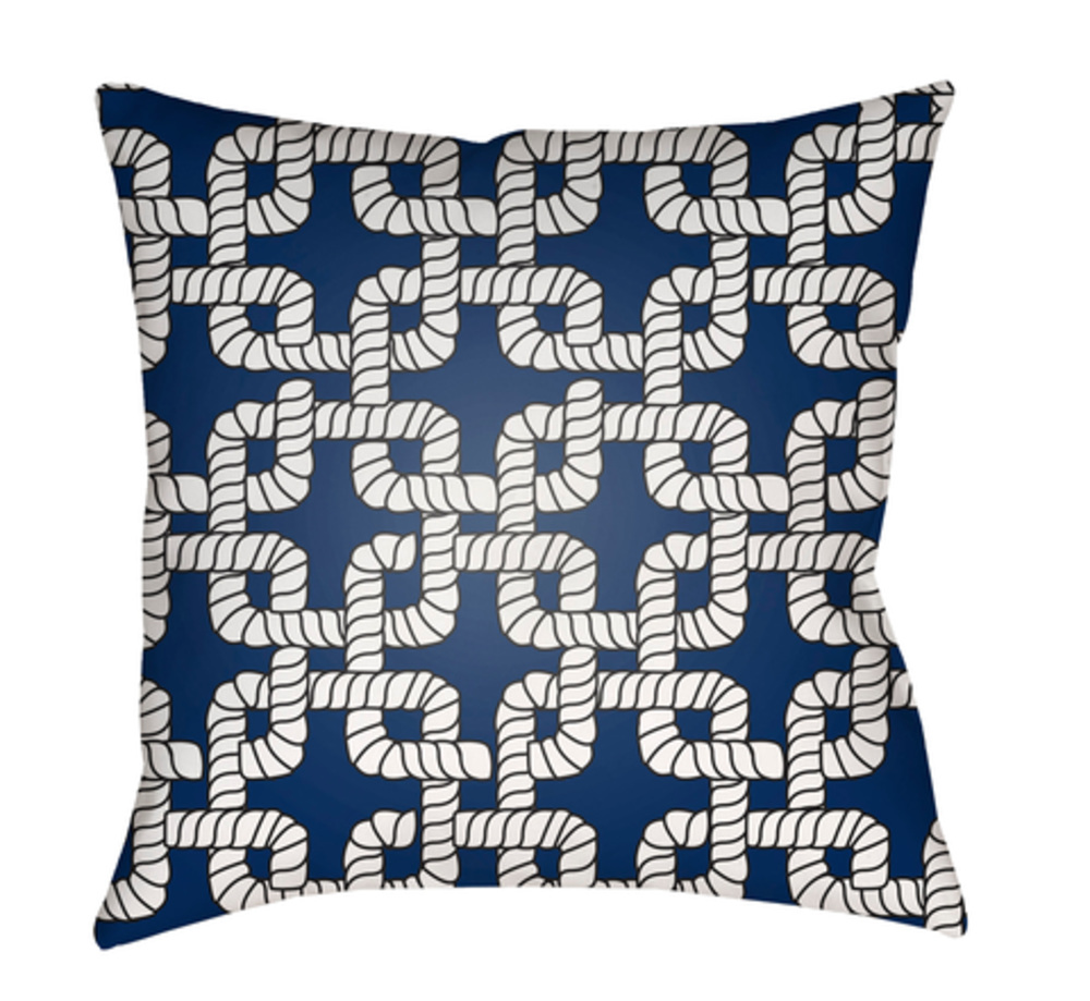 LAKE007-1818 Rope II 18 x 18 x 4 in. Throw Pillow, Blue - Medium