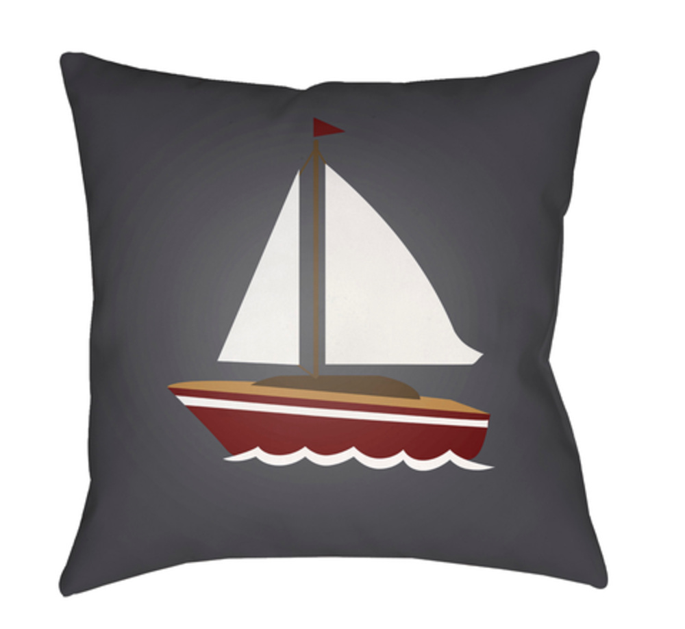 LAKE010-1818 Sail 18 x 18 x 4 in. Throw Pillow, Grey - Medium