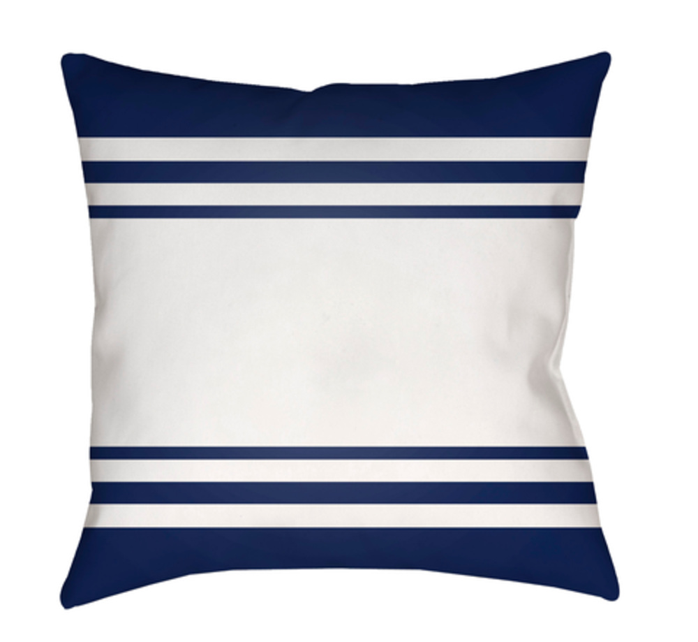 LAKE012-1818 Lake Stripes 18 x 18 x 4 in. Throw Pillow, Blue - Medium