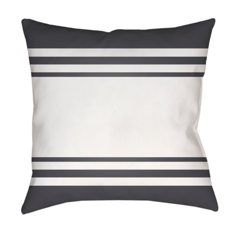 LAKE013-1818 Lake Stripes 18 x 18 x 4 in. Throw Pillow, Grey - Medium