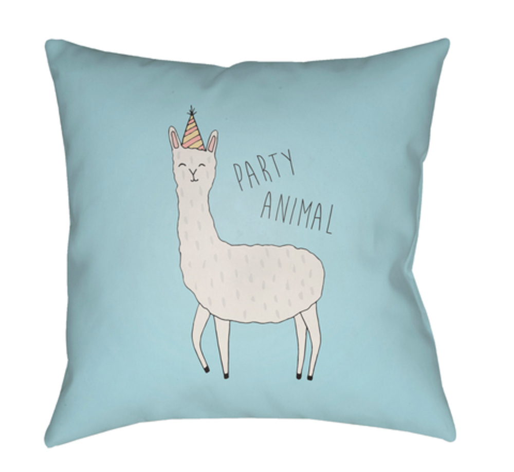 LLA001-1818 Llama 18 x 18 x 4 in. Throw Pillow, Blue - Medium
