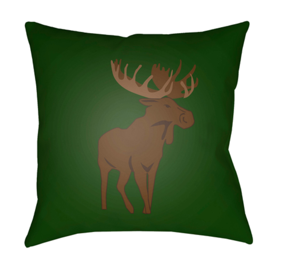MOO001-1818 Moose 18 x 18 x 4 in. Throw Pillow, Green - Medium