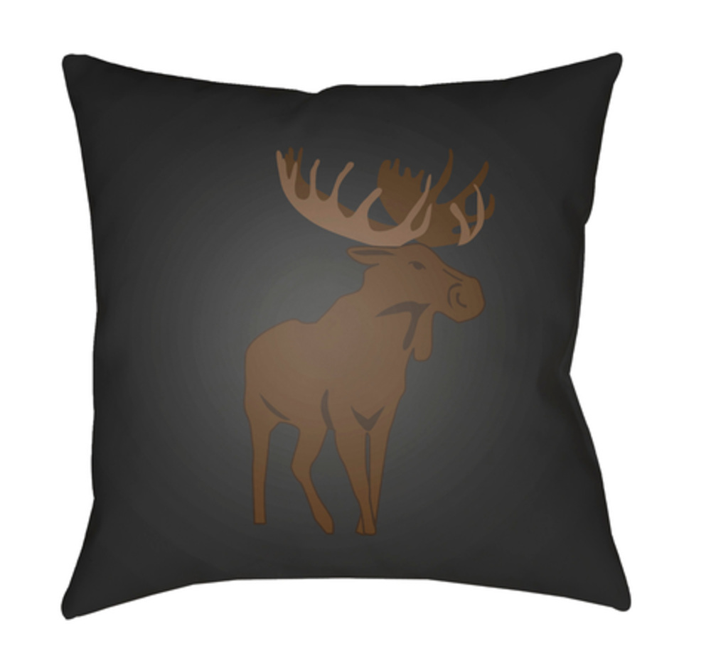 MOO002-1818 Moose 18 x 18 x 4 in. Throw Pillow, Grey - Medium
