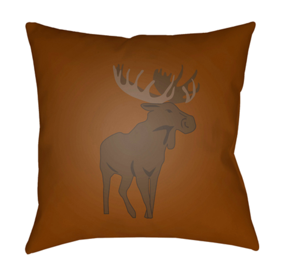 MOO004-1818 Moose 18 x 18 x 4 in. Throw Pillow, Brown - Medium