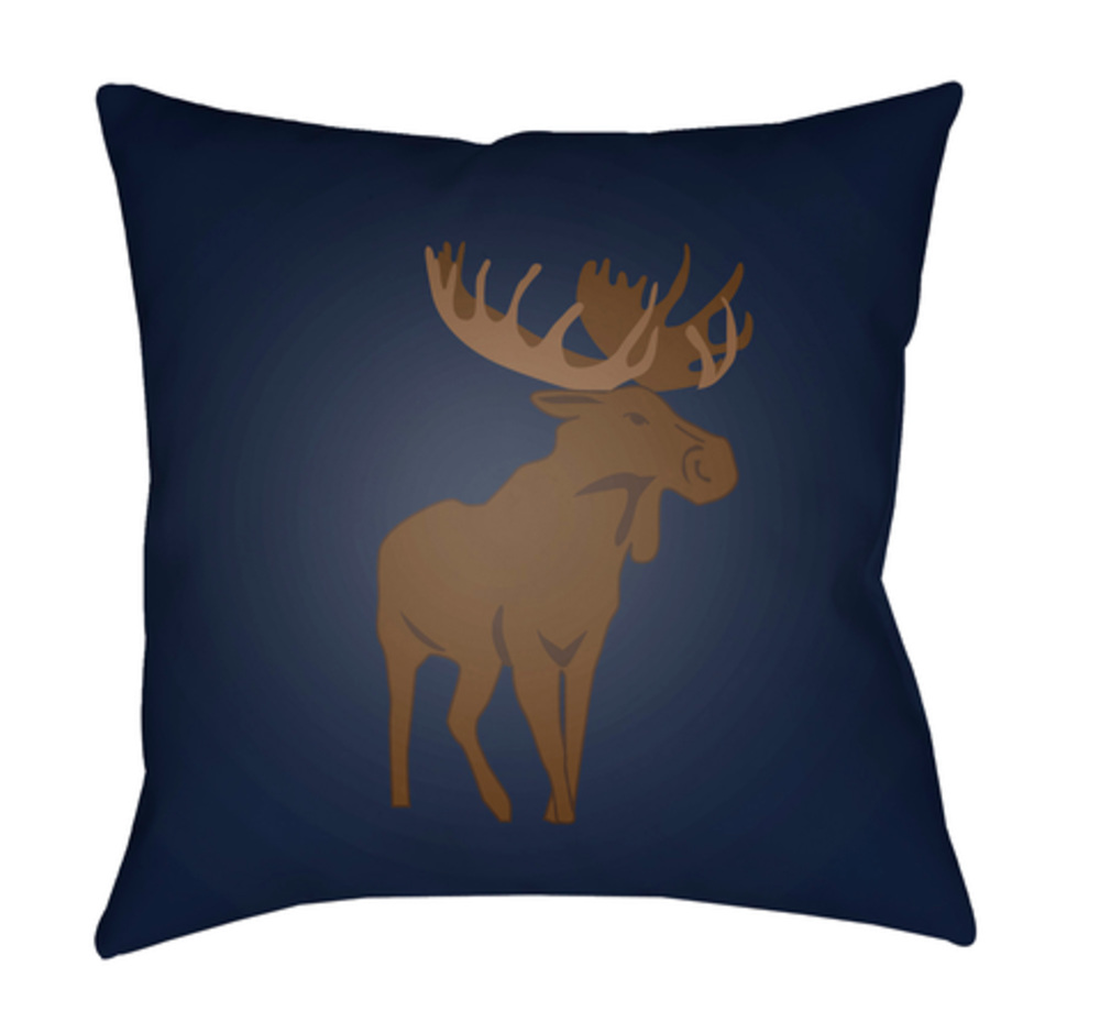 MOO005-1818 Moose 18 x 18 x 4 in. Throw Pillow, Blue - Medium