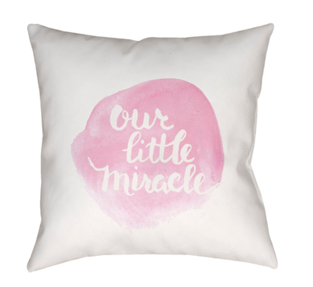 NUR007-1818 Miracle 18 x 18 x 4 in. Throw Pillow, Pink - Medium