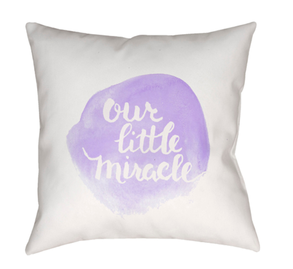 NUR008-1818 Miracle 18 x 18 x 4 in. Throw Pillow, Purple - Medium