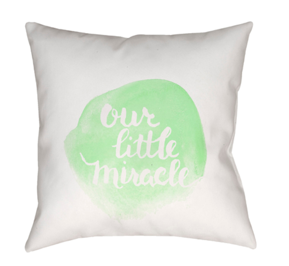 NUR009-1818 Miracle 18 x 18 x 4 in. Throw Pillow, Green - Medium