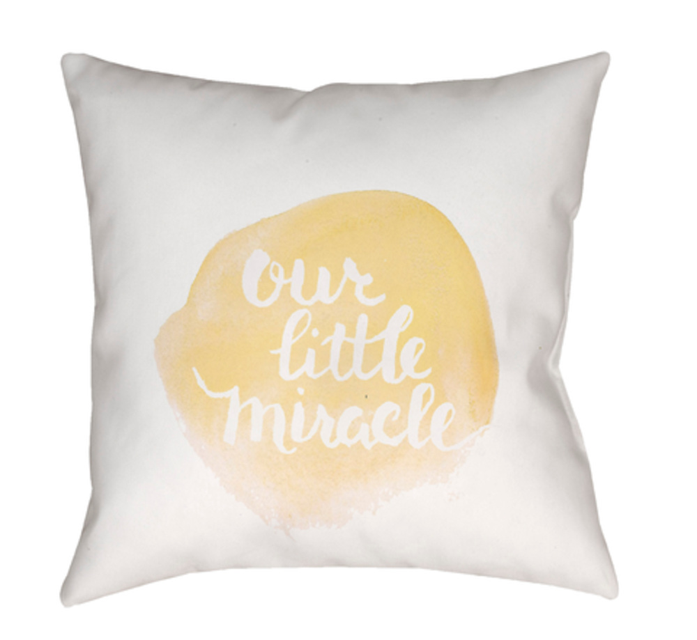 NUR010-1818 Miracle 18 x 18 x 4 in. Throw Pillow, Yellow - Medium