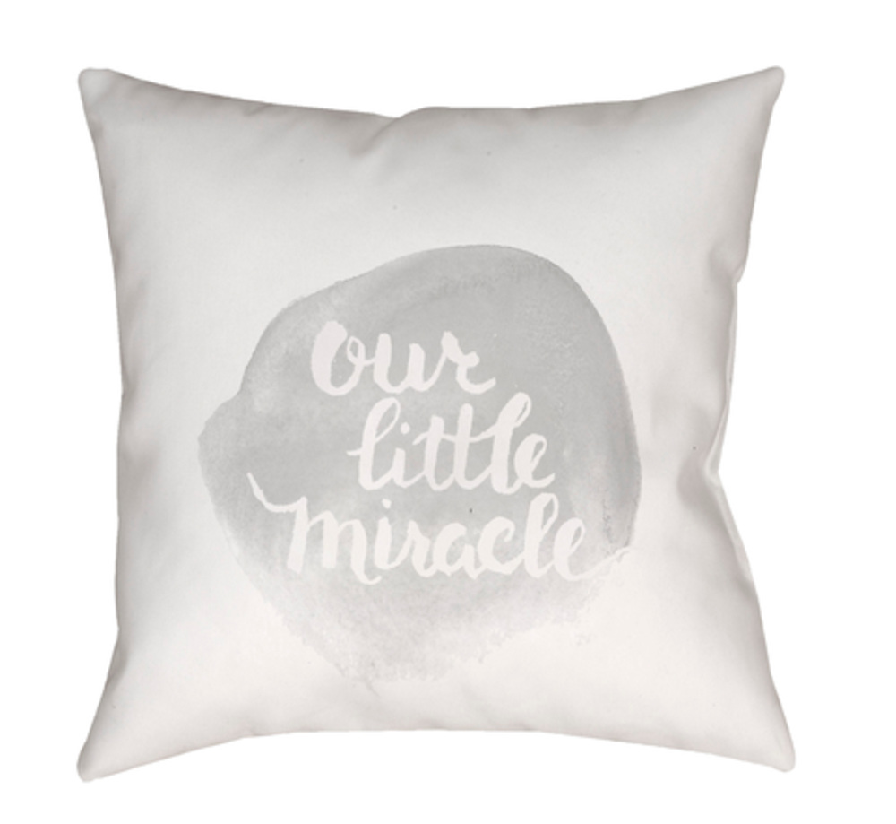 NUR011-1818 Miracle 18 x 18 x 4 in. Throw Pillow, Grey - Medium