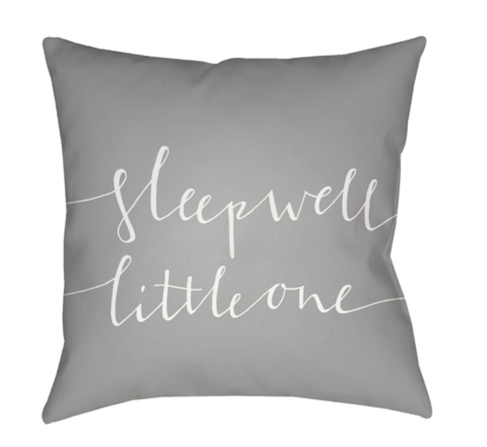 NUR013-1818 Little One 18 x 18 x 4 in. Throw Pillow, Grey - Medium