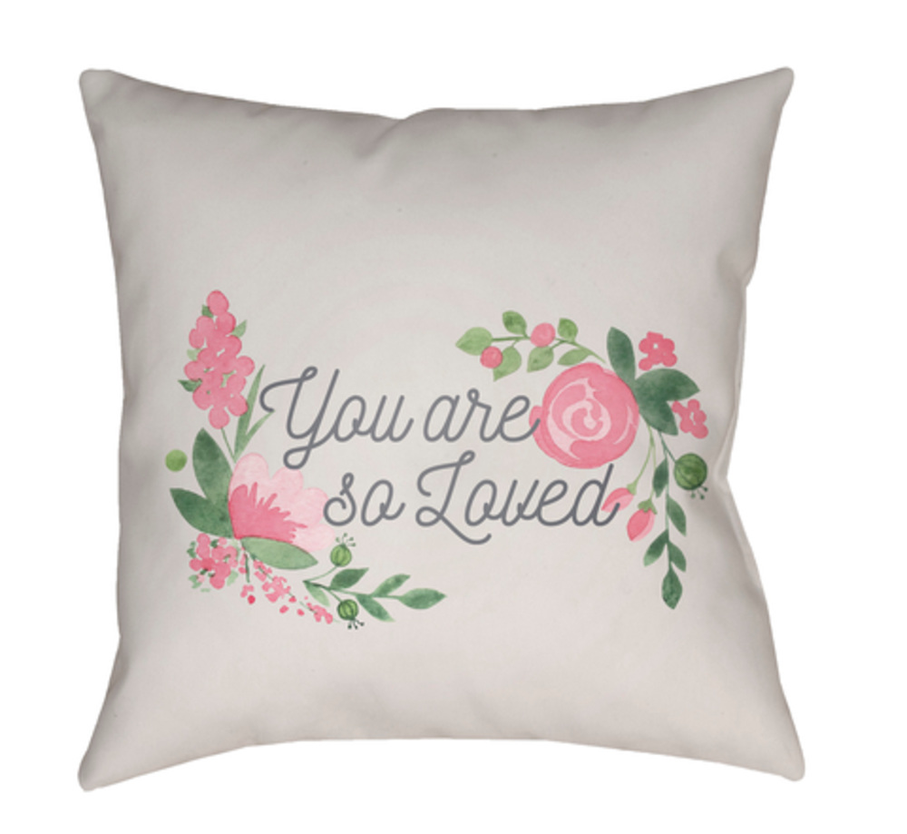 NUR016-1818 You Are Loved 18 x 18 x 4 in. Throw Pillow, Beige - Medium