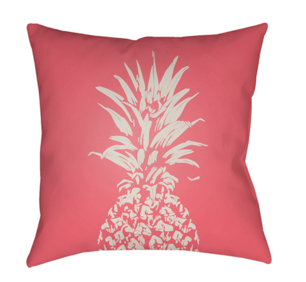 PINE004-1818 Pineapple 18 x 18 x 4 in. Throw Pillow, Pink - Medium