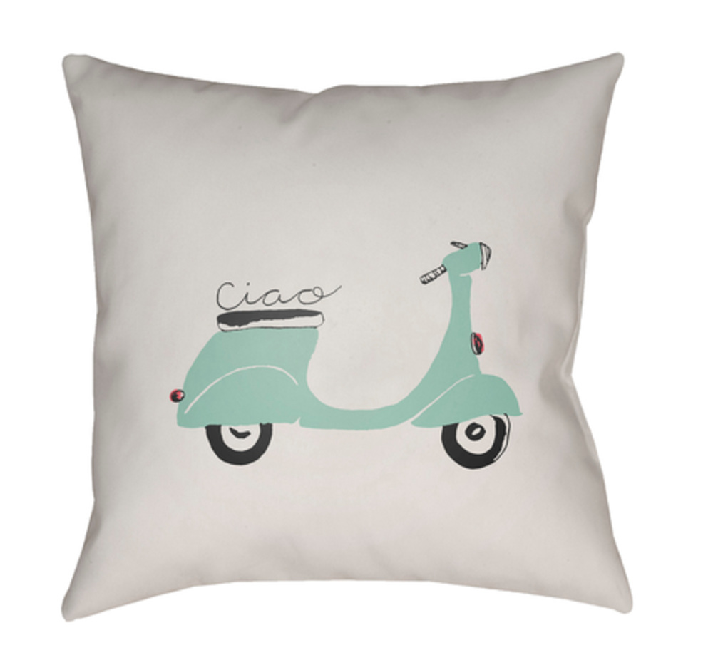 QTE005-1818 Ciao 18 x 18 x 4 in. Throw Pillow, Blue - Medium