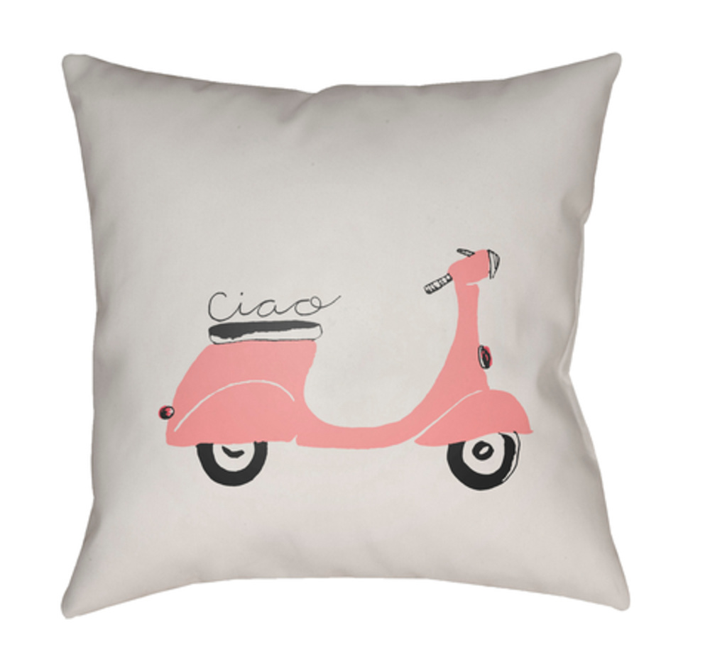 QTE007-1818 Ciao 18 x 18 x 4 in. Throw Pillow, Pink - Medium