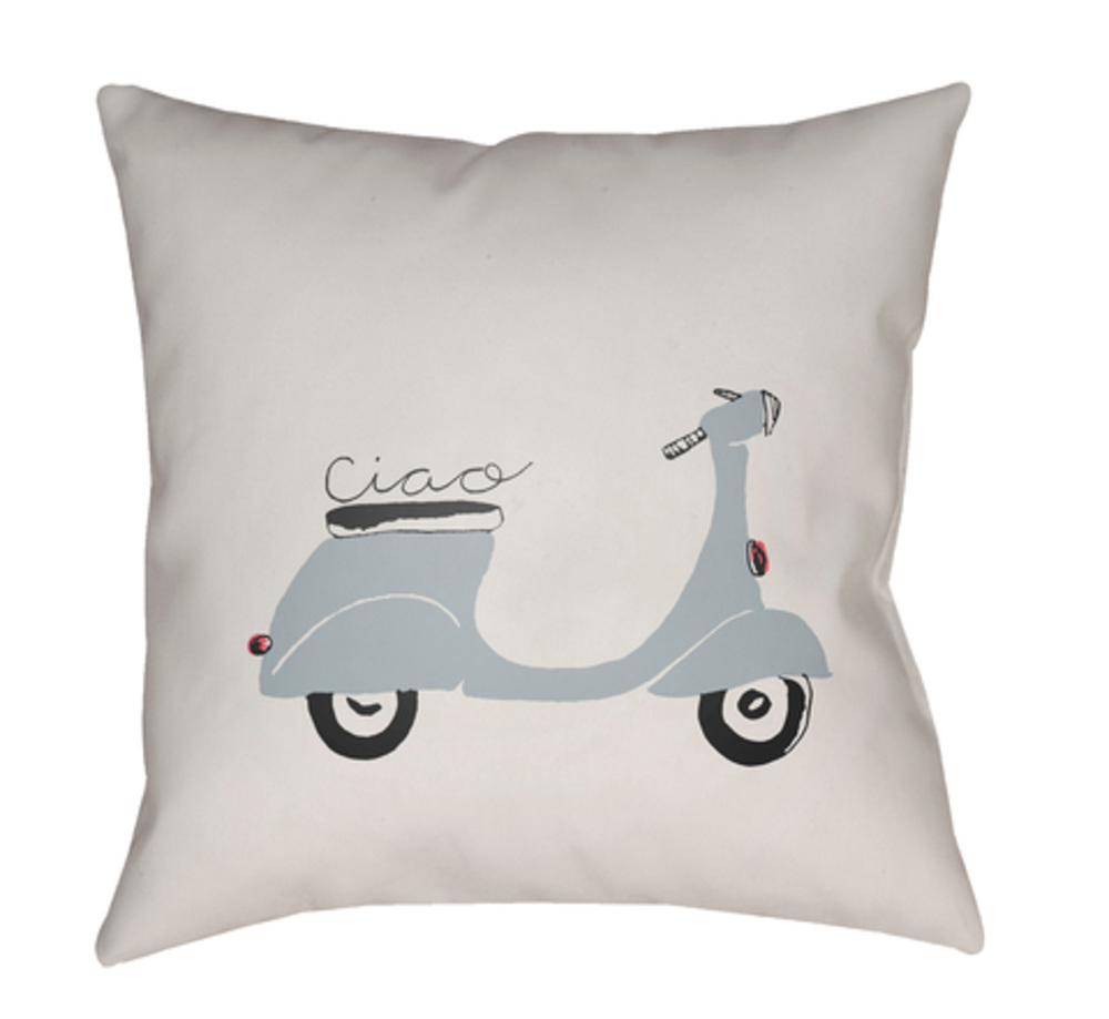 QTE008-1818 Ciao 18 x 18 x 4 in. Throw Pillow, Grey - Medium