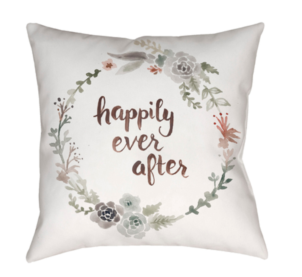 QTE011-1818 Ever After 18 x 18 x 4 in. Throw Pillow, Green - Medium