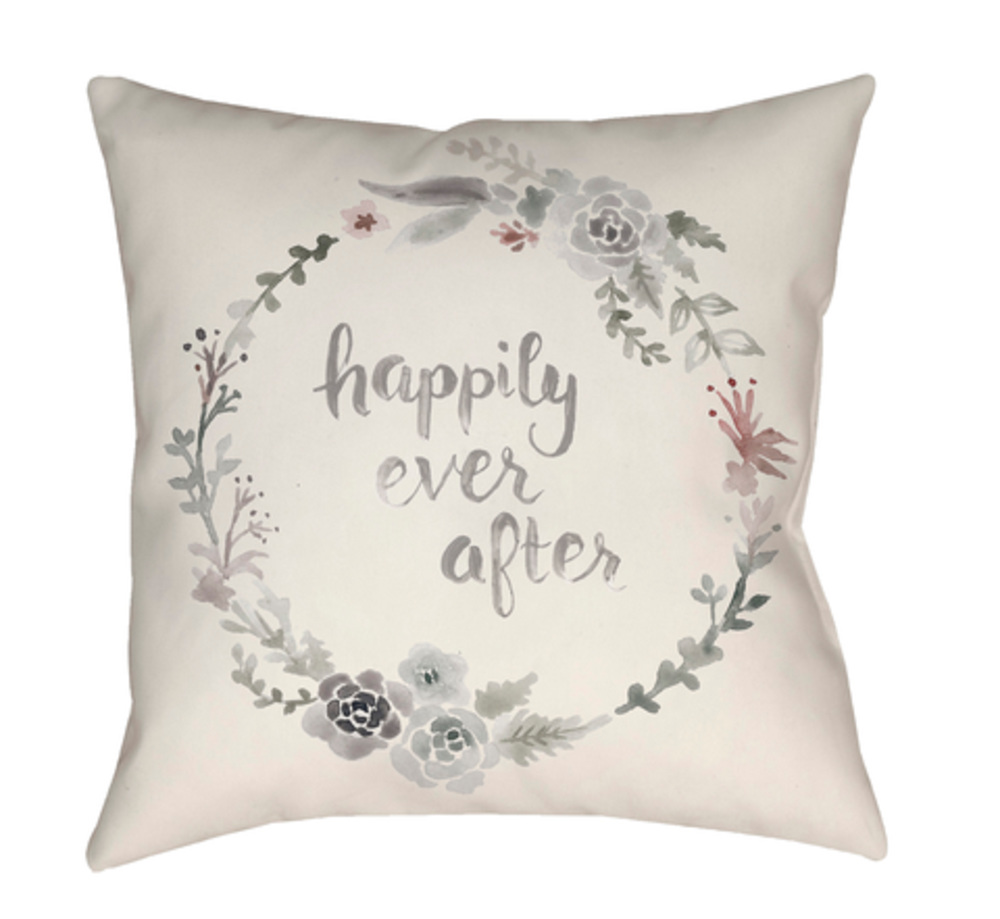QTE014-1818 Ever After 18 x 18 x 4 in. Throw Pillow, Grey - Medium
