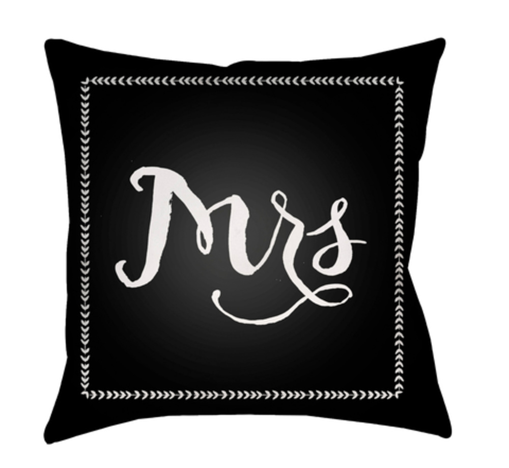 QTE027-1818 Wife 18 x 18 x 4 in. Throw Pillow, Black - Medium