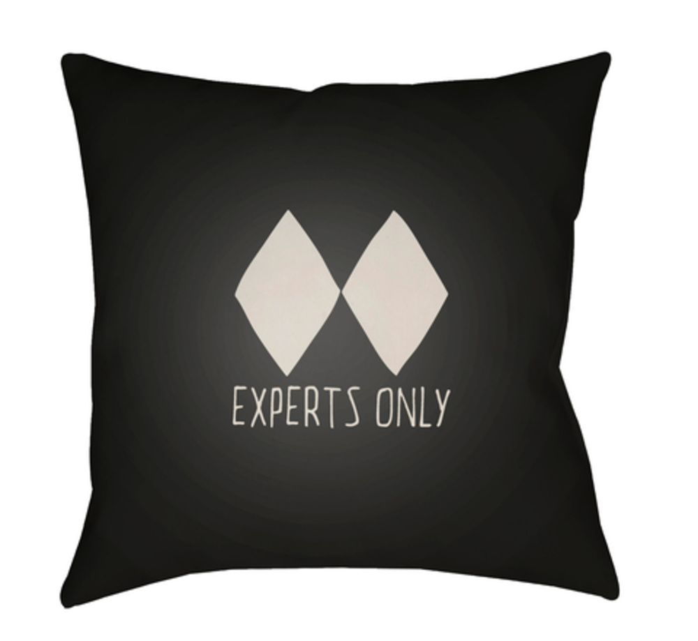 SKI002-1818 Black Diamond 18 x 18 x 4 in. Throw Pillow, Black - Medium