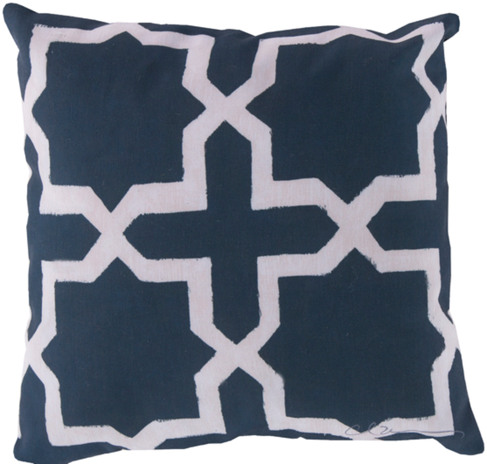 RG009-2020 Rain 20 x 20 x 4 in. Throw Pillow, Navy - Medium