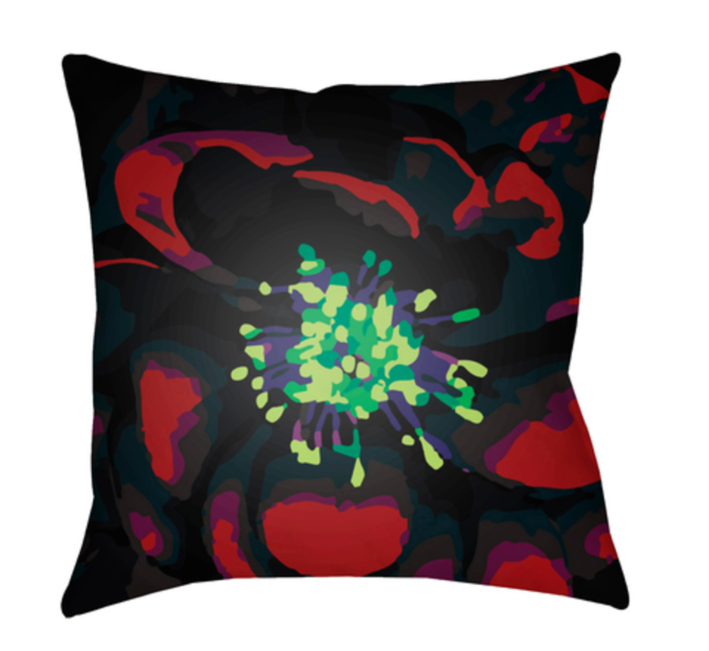 AF009-2222 22 x 22 x 5 in. Abstract Floral Floral Square Throw Pillow, Multi Color