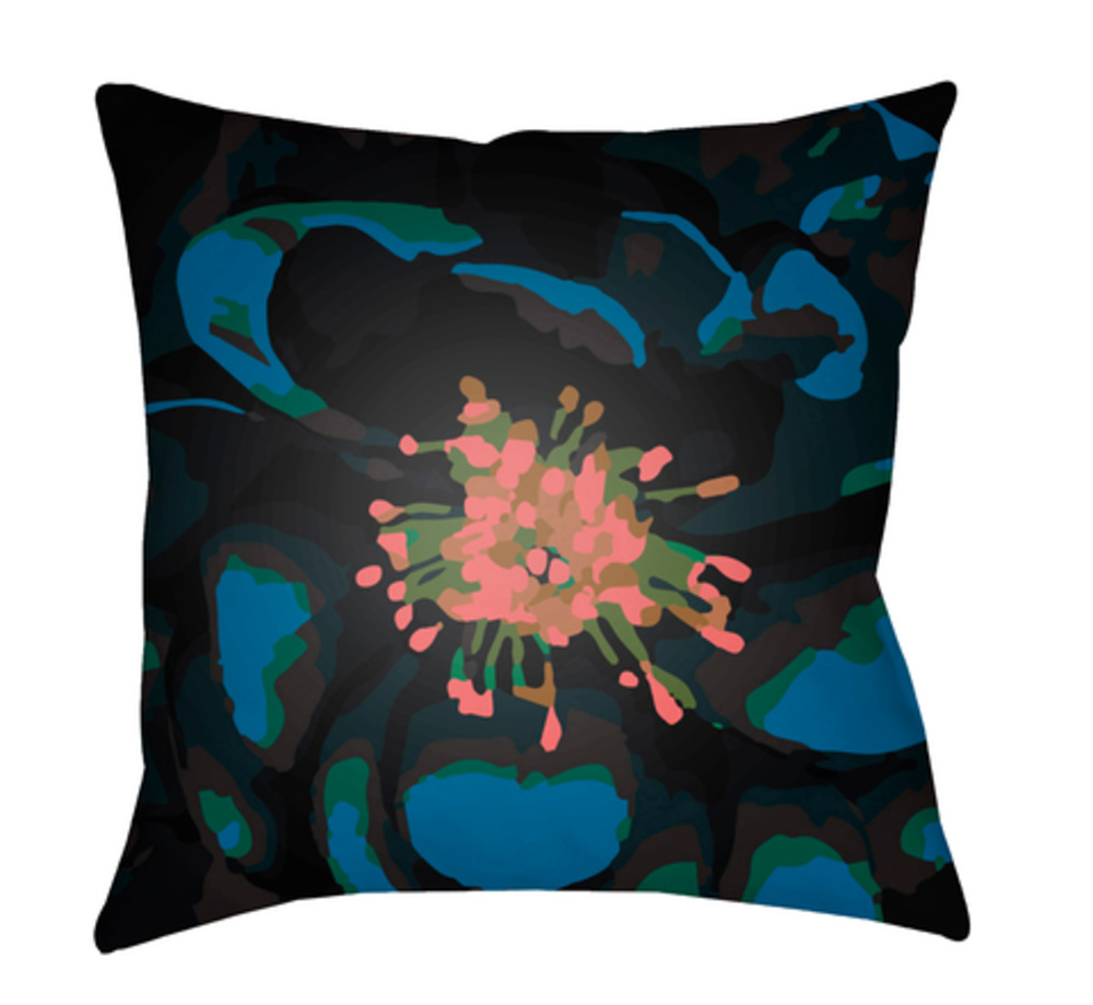 AF010-2222 22 x 22 x 5 in. Abstract Floral Floral Square Throw Pillow, Multi Color