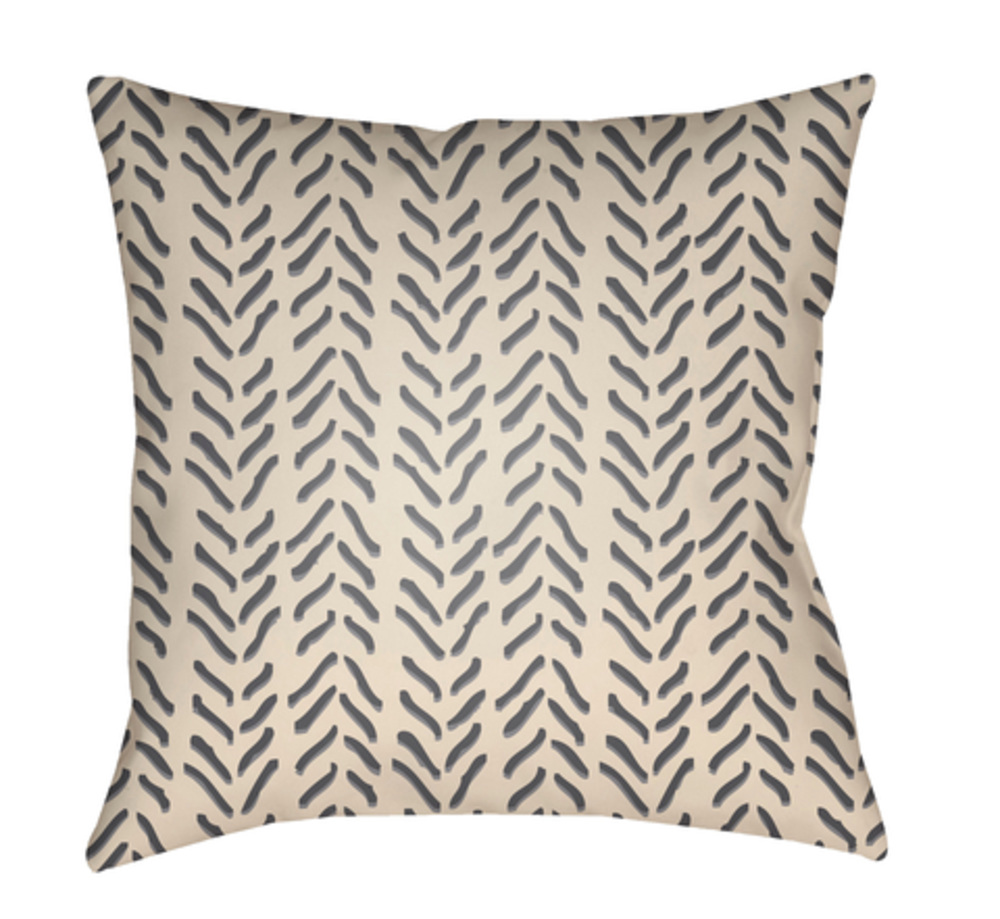 TX038-1818 18 x 18 x 4 in. Textures Global Square Throw Pillow, Black, Beige & Medium Gray