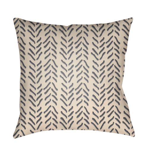TX038-2020 20 x 20 x 4 in. Textures Global Square Throw Pillow, Black, Beige & Medium Gray
