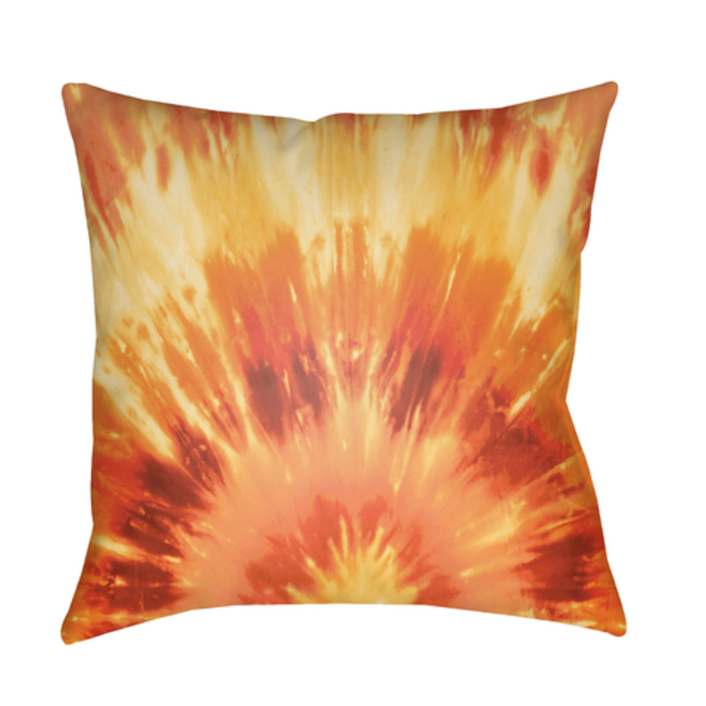 TX053-1818 18 x 18 x 4 in. Textures Abstract Square Throw Pillow, Bright Orange, Dark Red & Bright Yellow