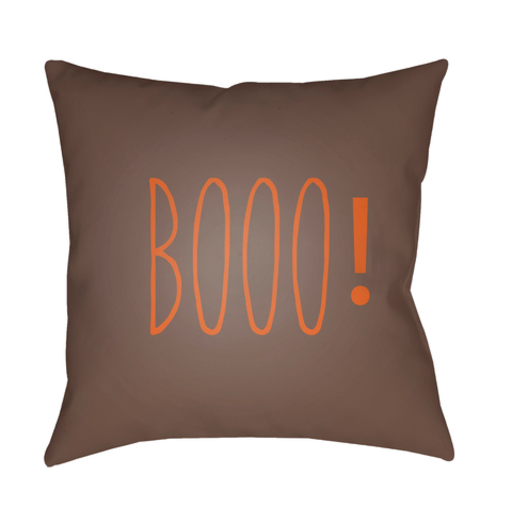 BOO103-2020 20 x 20 x 4 in. Boo Square Throw Pillow, Brown