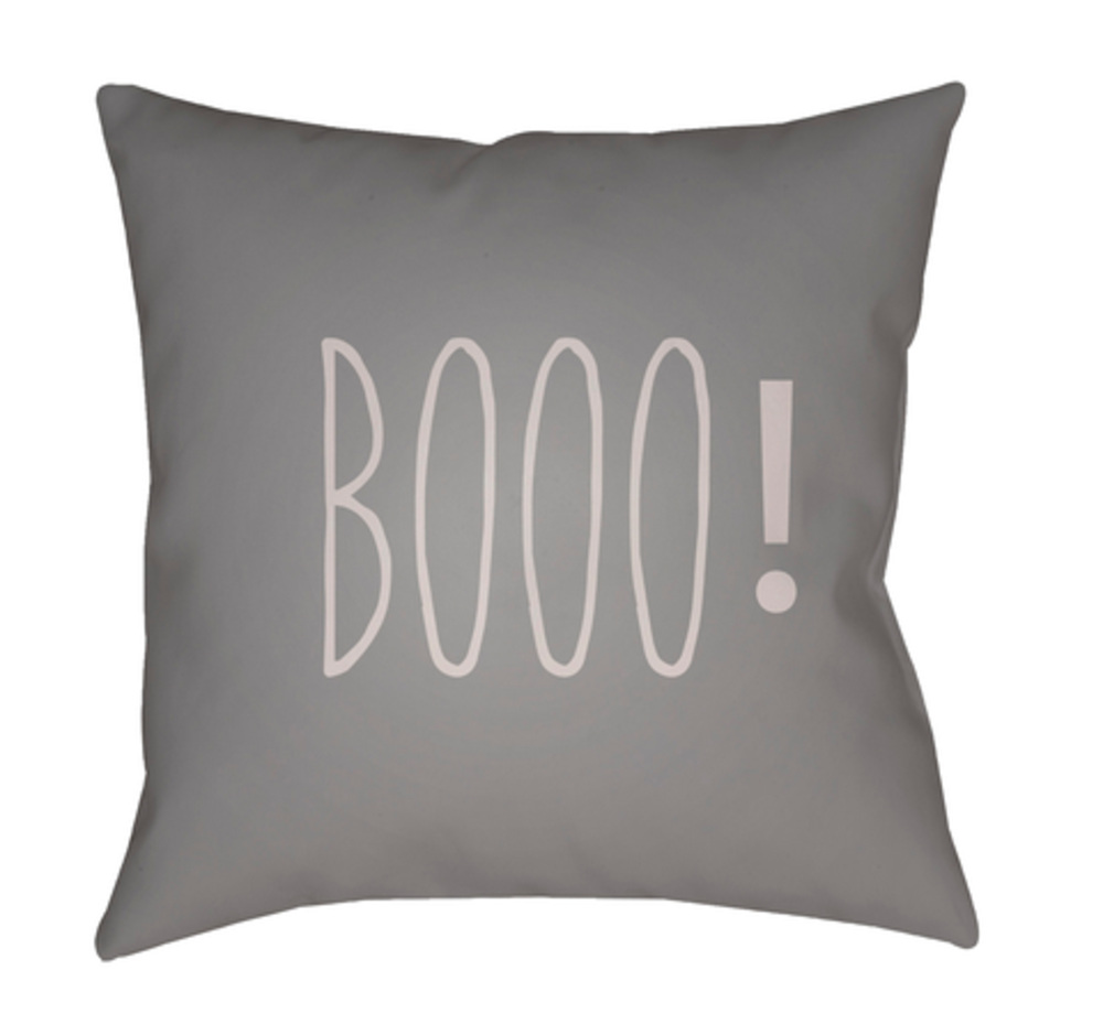 BOO105-1818 18 x 18 x 4 in. Boo Square Throw Pillow, Gray