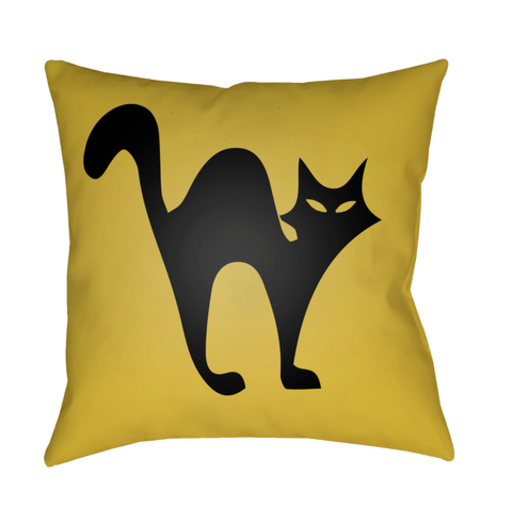 BOO107-2020 20 x 20 x 4 in. Boo Square Throw Pillow, Yellow