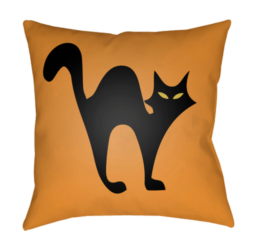 BOO108-1818 18 x 18 x 4 in. Boo Square Throw Pillow, Light Orange