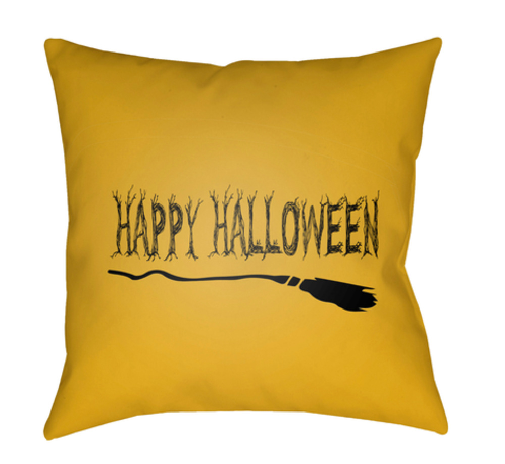 BOO121-1818 18 x 18 x 4 in. Boo Square Throw Pillow, Light Orange