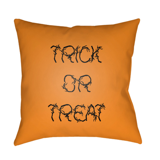 BOO129-2020 20 x 20 x 4 in. Boo Square Throw Pillow, Orange & Black