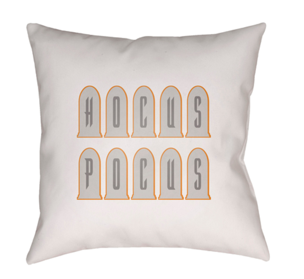 BOO131-1818 18 x 18 x 4 in. Boo Square Throw Pillow, White
