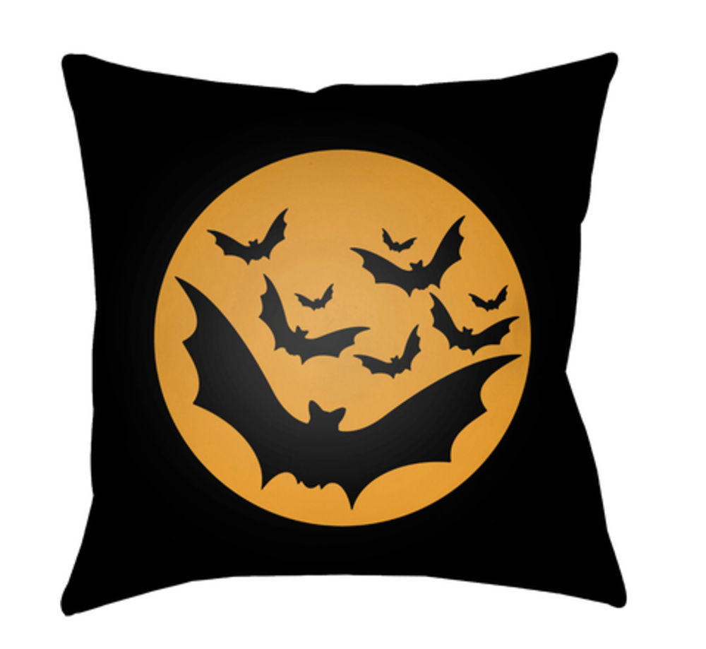 BOO172-1818 18 x 18 x 4 in. Boo Square Throw Pillow, Black