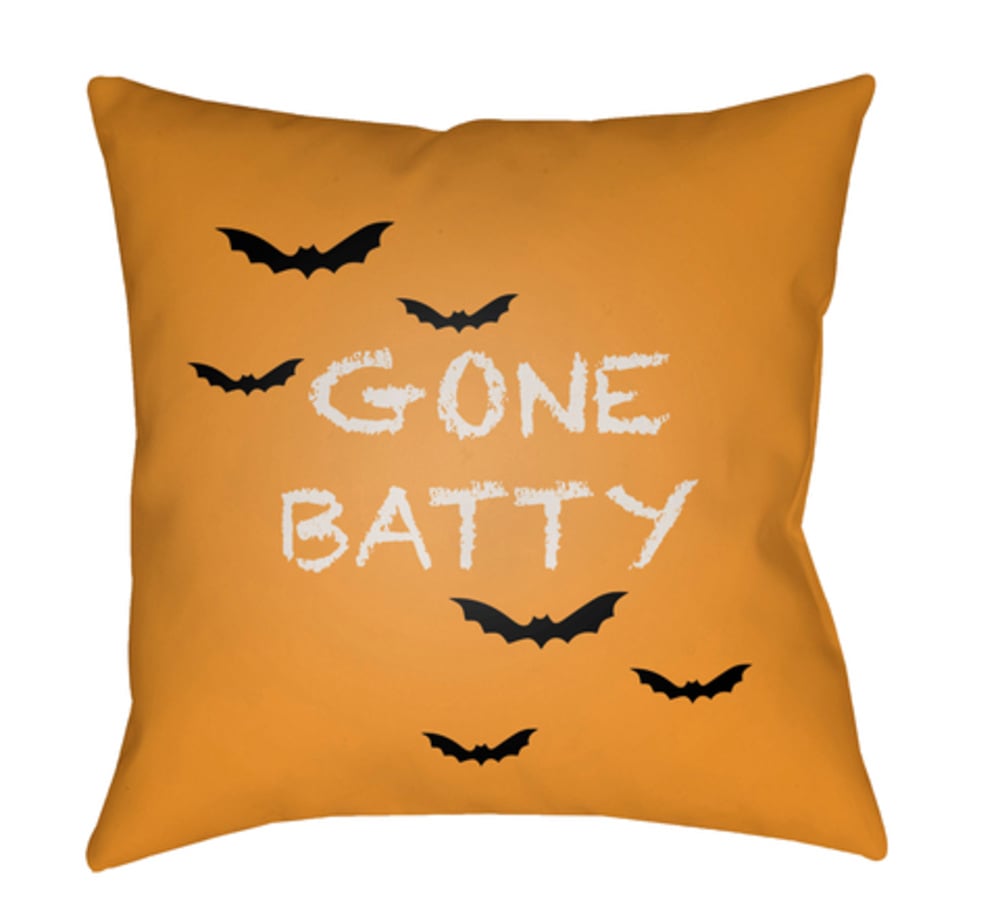 BOO178-1818 18 x 18 x 4 in. Boo Square Throw Pillow, Orange & White
