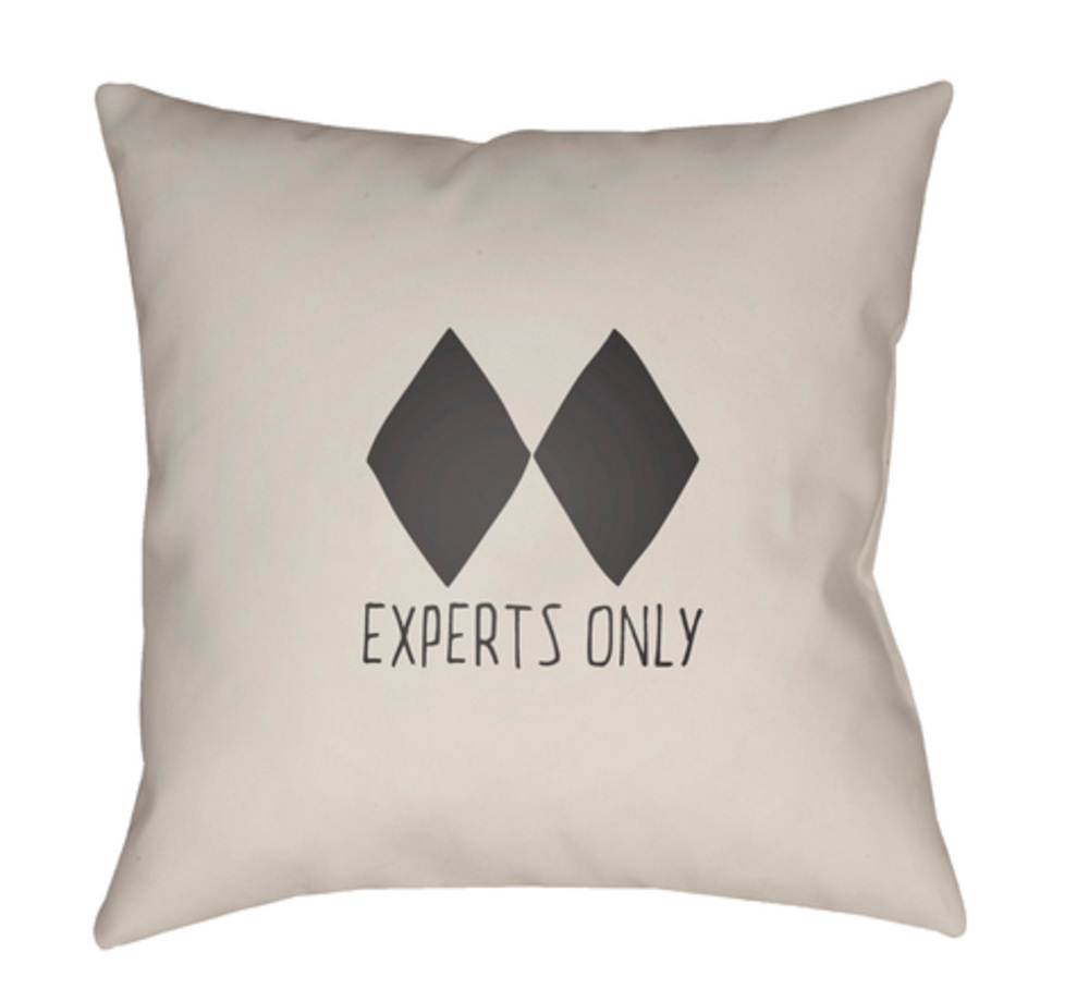 SKI005-1818 18 x 18 x 4 in. Black Diamond Square Throw Pillow, Beige & Black