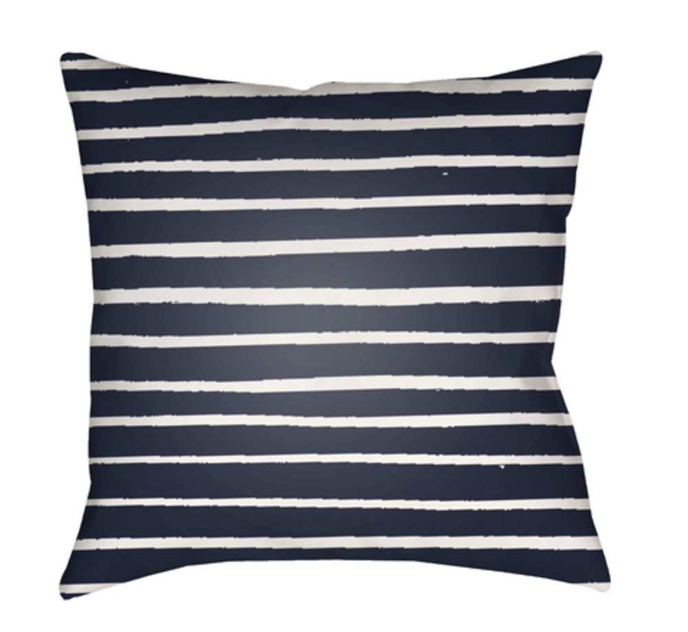 WRAN008-1818 18 x 18 x 4 in. Stripes Square Throw Pillow, Blue & White