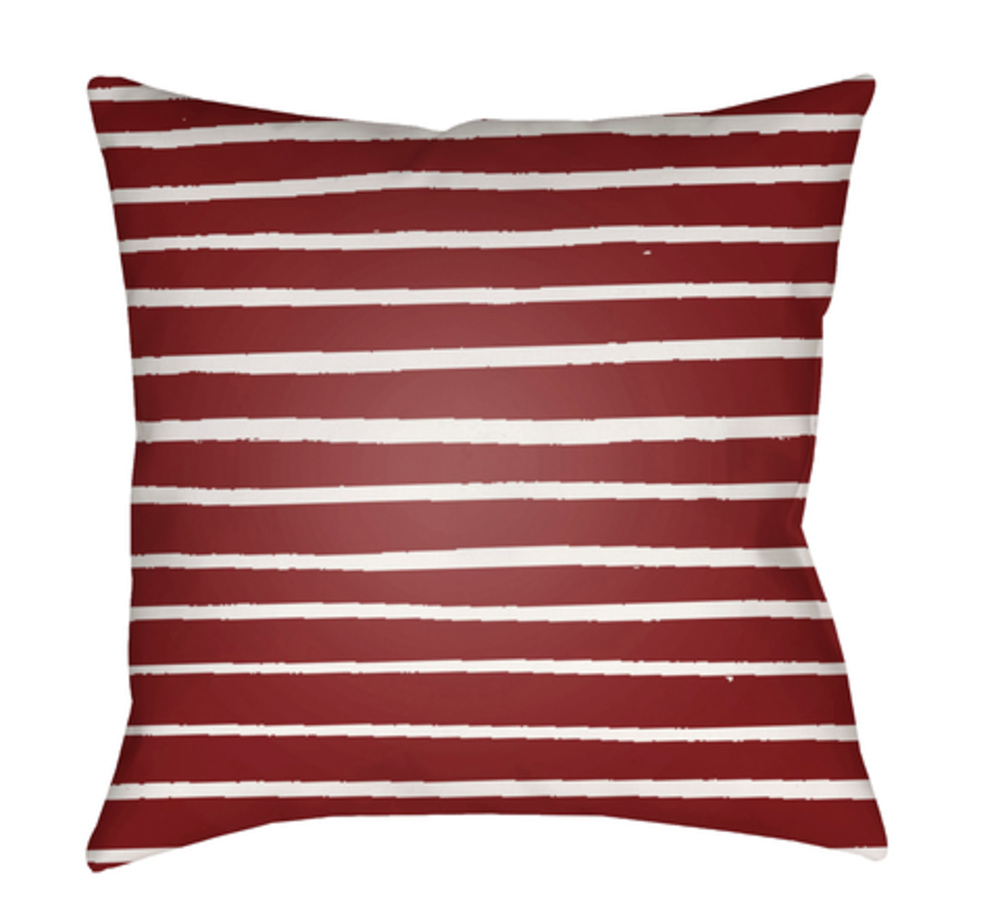 WRAN009-1818 18 x 18 x 4 in. Stripes Square Throw Pillow, Red & White
