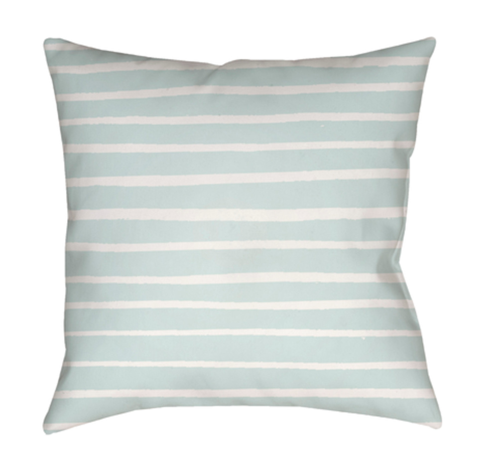 WRAN010-1818 18 x 18 x 4 in. Stripes Square Throw Pillow, Blue & White
