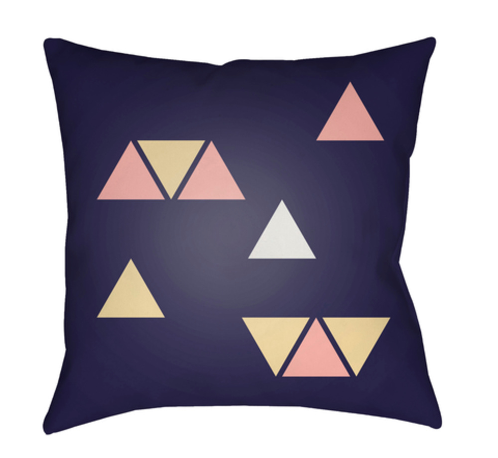 WRAN013-1818 18 x 18 x 4 in. Triangles Square Throw Pillow, Multi Color