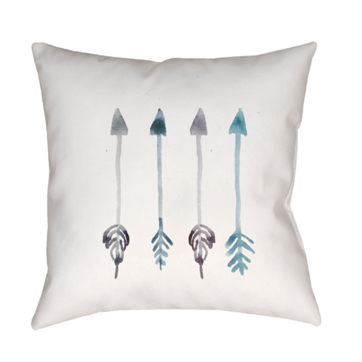ARW002-2020 20 x 20 x 4 in. Arrows Square Throw Pillow, White, Blue & Gray