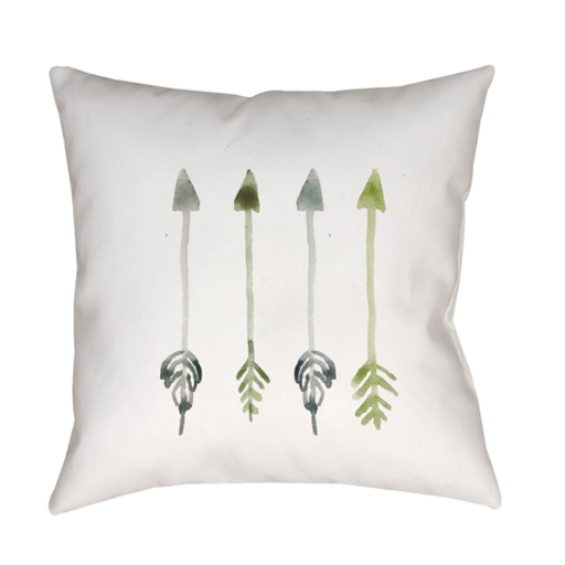 ARW004-2020 20 x 20 x 4 in. Arrows Square Throw Pillow, White & Green