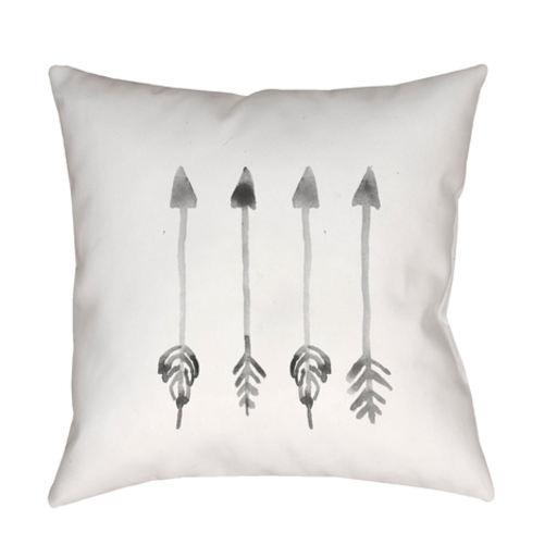 ARW005-2020 20 x 20 x 4 in. Arrows Square Throw Pillow, White & Gray