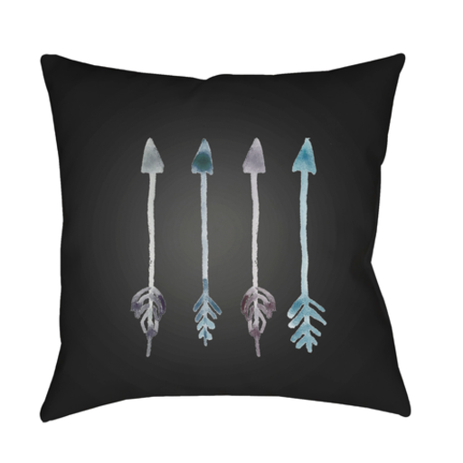 ARW010-2020 20 x 20 x 4 in. Arrows Square Throw Pillow, Black, Gray & Blue