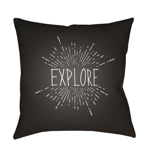 EXP002-2020 20 x 20 x 4 in. Explore II Square Throw Pillow, Black & White