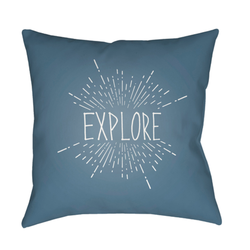 EXP005-2020 20 x 20 x 4 in. Explore II Square Throw Pillow, Blue & White